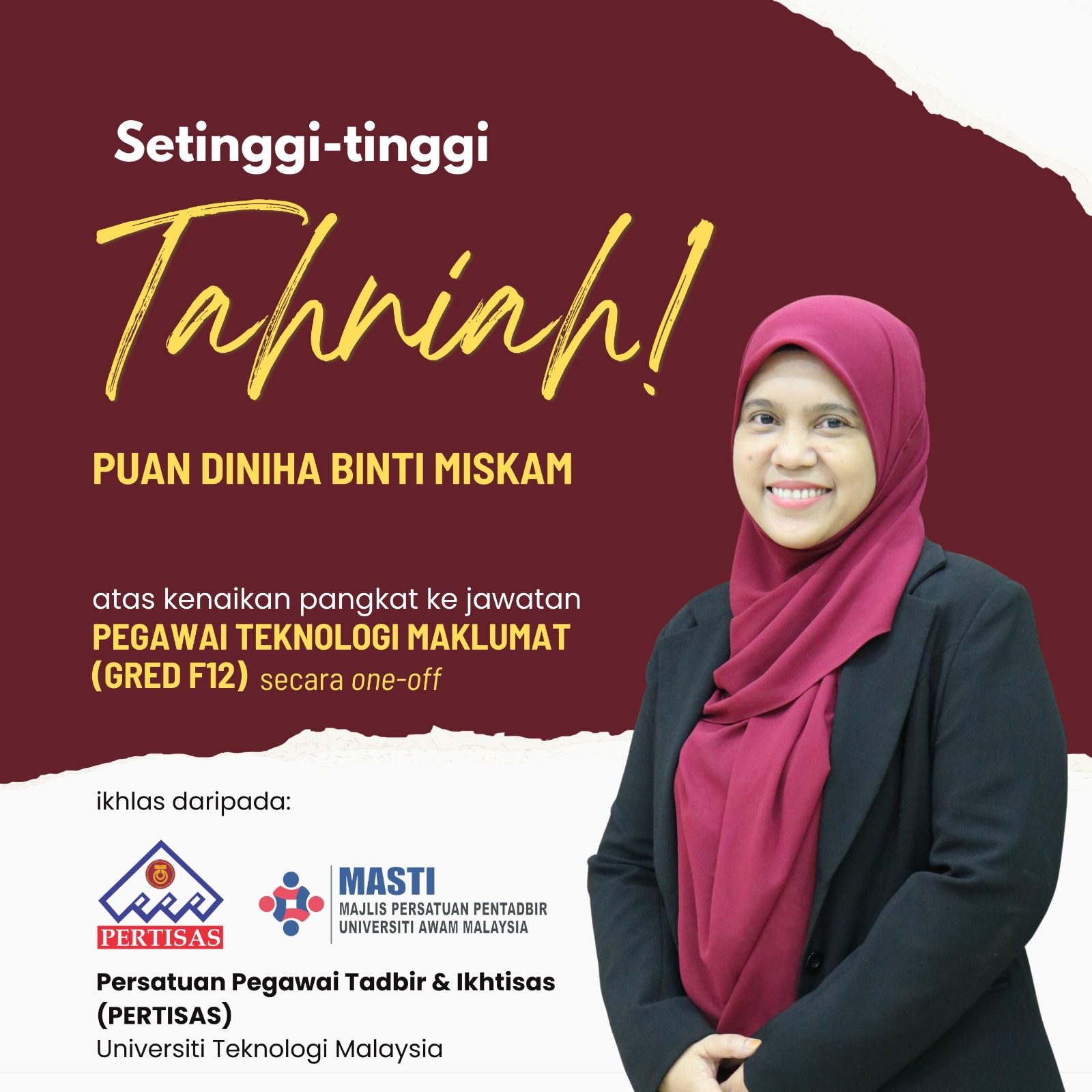 Tahniah Pn Diniha Miskam